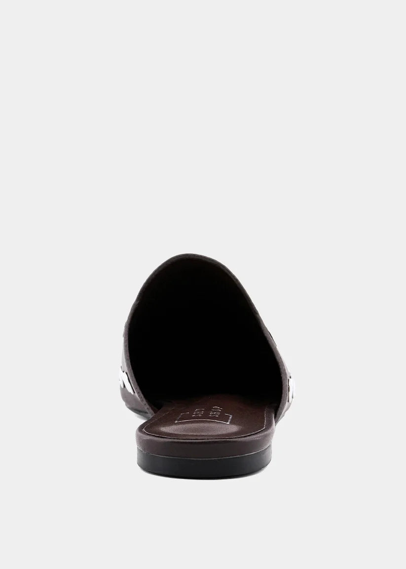 ShuShop | Aretha Studded Mule in Brown