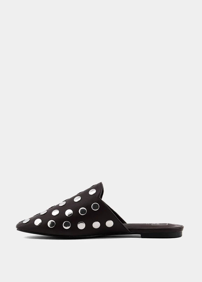 ShuShop | Aretha Studded Mule in Brown