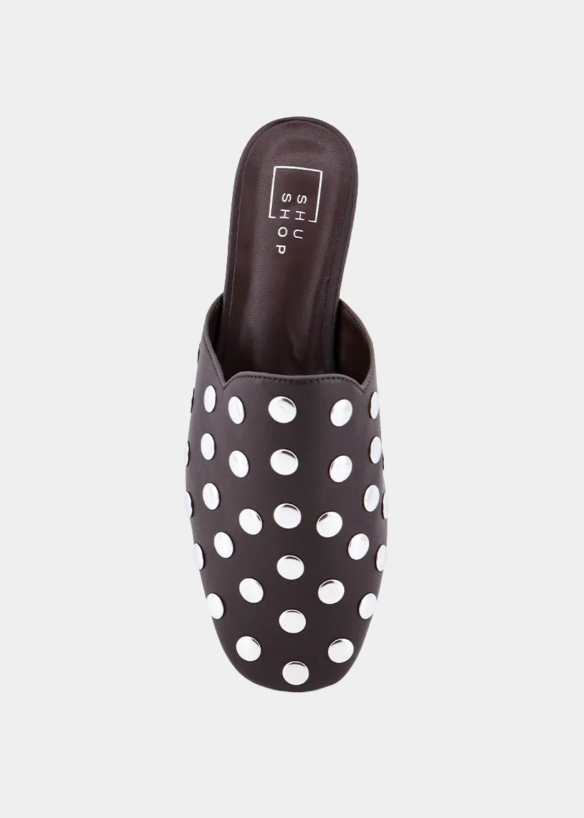 ShuShop | Aretha Studded Mule in Brown
