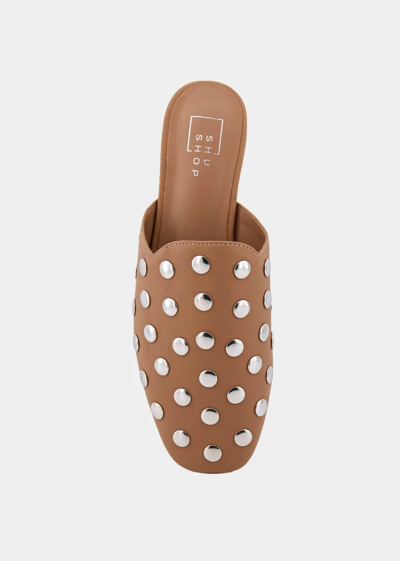 ShuShop | Aretha Studded Mule in Camel