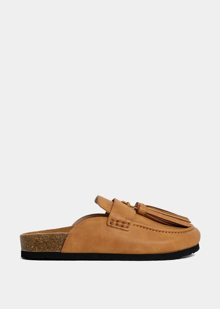 ShuShop Tan Suede Ariana Slide