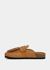 ShuShop Tan Suede Ariana Slide
