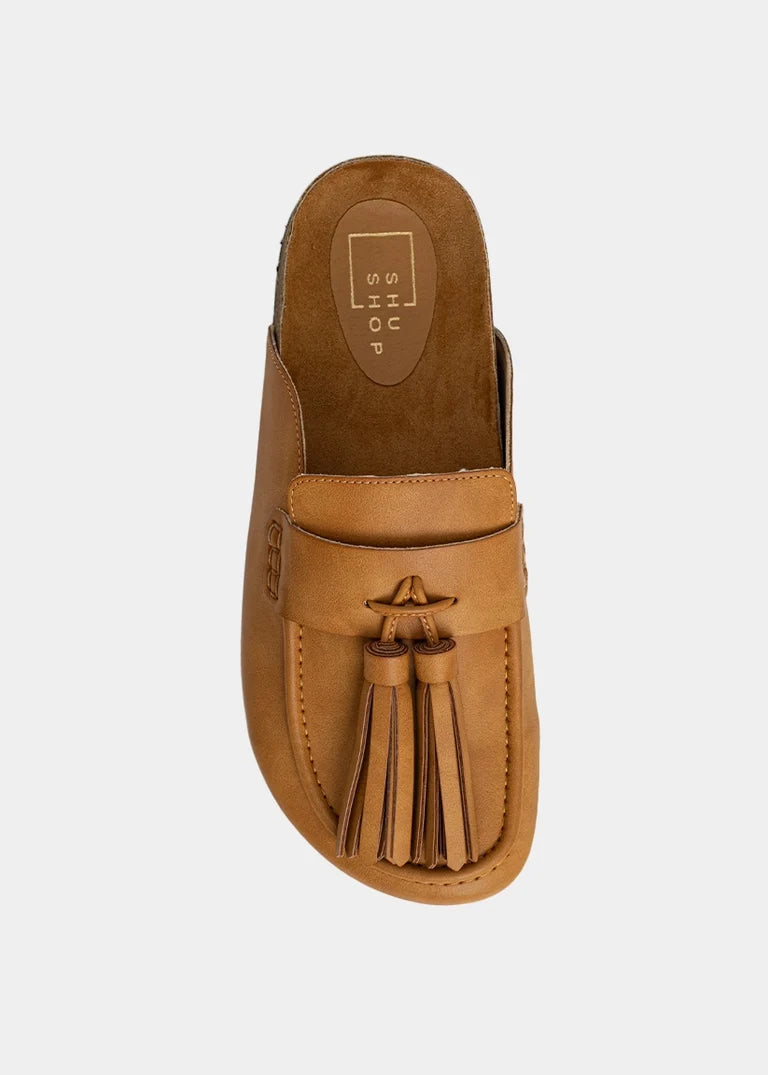 ShuShop Tan Suede Ariana Slide