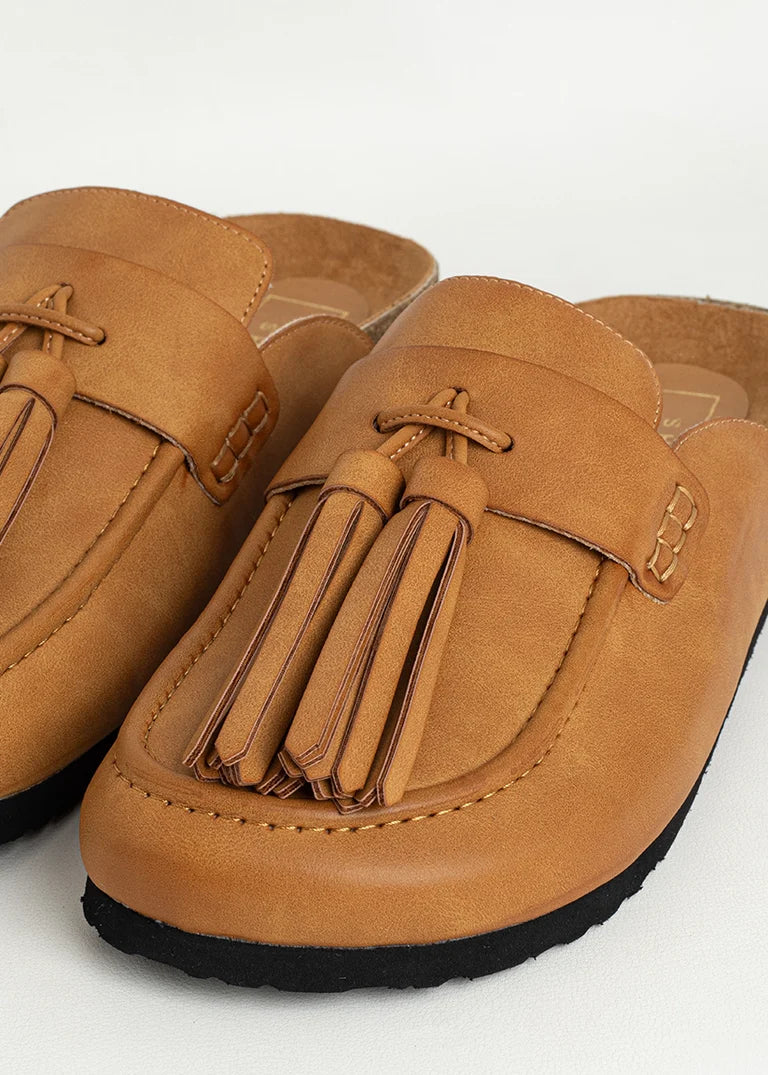 ShuShop Tan Suede Ariana Slide