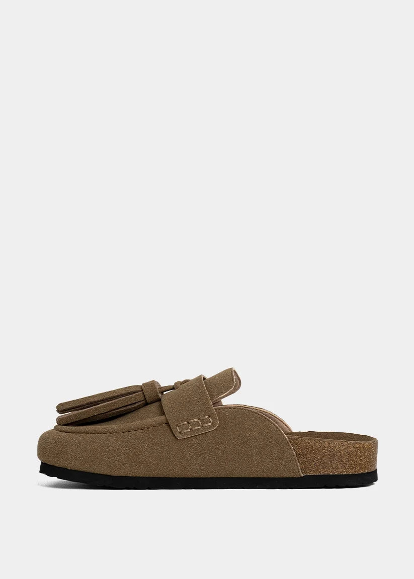 ShuShop Taupe Suede Ariana Slide