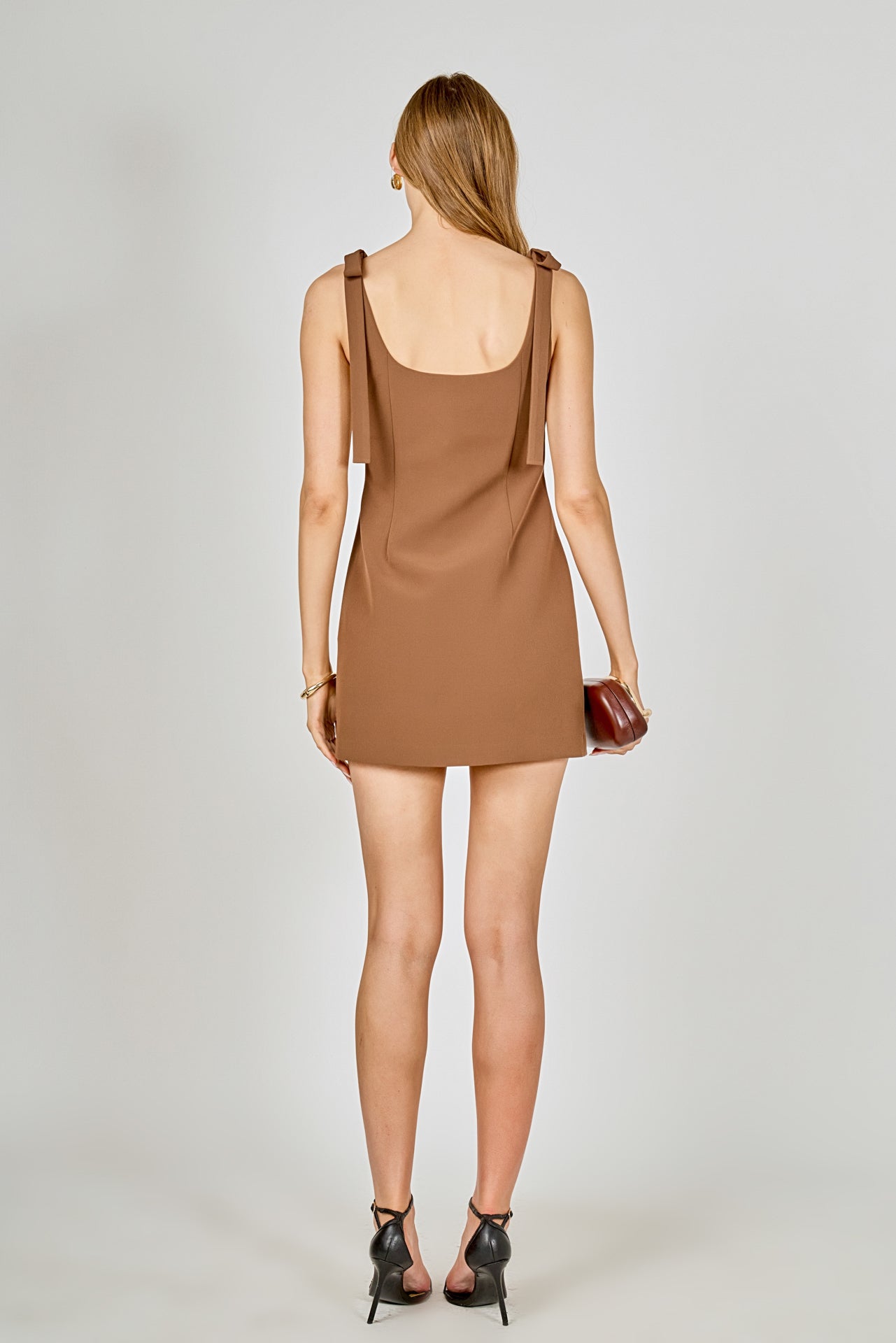 Endless Rose Bow Tie Scoop Neck Mini Dress (1 MEDIUM)