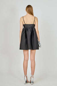 Endless Rose | Black Bead Embellished Bow Mini Dress