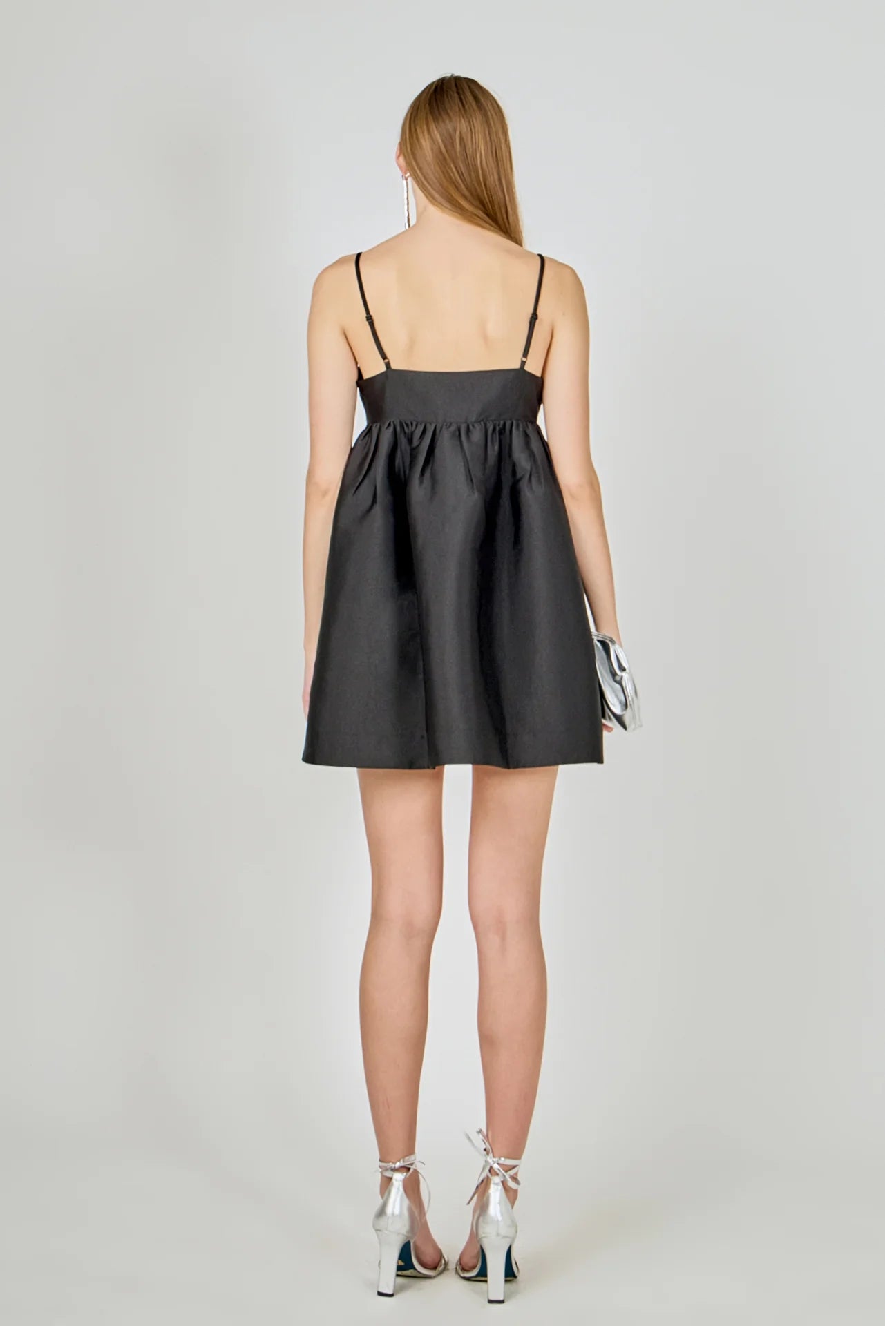 Endless Rose | Black Bead Embellished Bow Mini Dress
