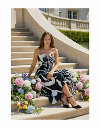 Zebra Asymmetrical Tie-Front Maxi