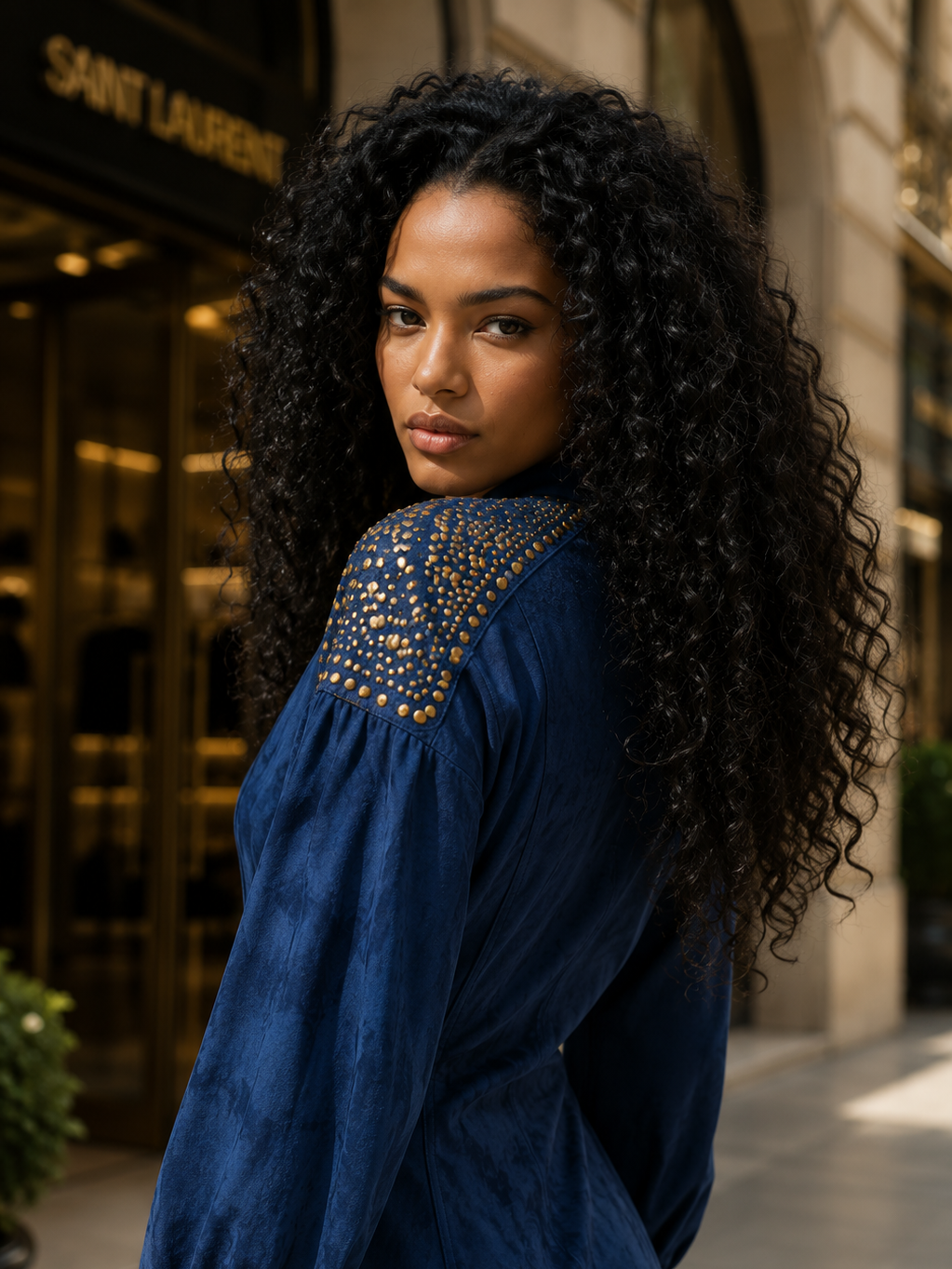 Azura | Navy Embellished Drop Shoulder Suede Mini Dress