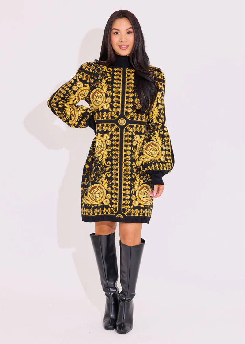 Alden Adair Donatello Coco Sweater Midi Dress