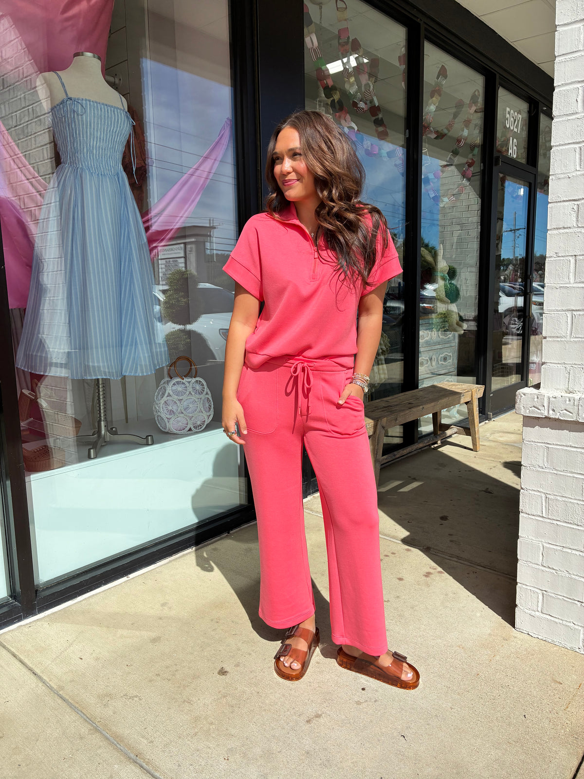 Liverpool | Half Zip Popover in Sunset Coral (1 XS)