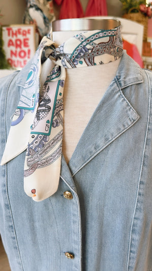 Customizable Navy and Neutral Tone Scarves