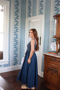 Karlie | Denim Smocked Tank Maxi