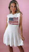 Queen of Sparkles Knit Tank American Flag Dress