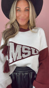 Queen of Sparkles Mississippi State Pennant Sweater