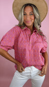 Ivy Jane Pink Clip Dot Stripe Top (1 XL)