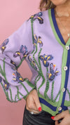 Queen of Sparkles Lavender Pearl Iris Cardigan