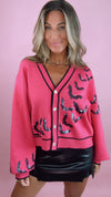 Queen of Sparkles Pink Crawling Bats Cardigan