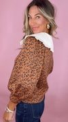 Camel Leopard Top w/ Collar (1 MEDIUM)