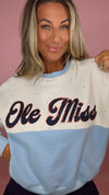 Queen of Sparkles Ole Miss Pastel Two Tone Sweatshirt (1 MEDIUM)