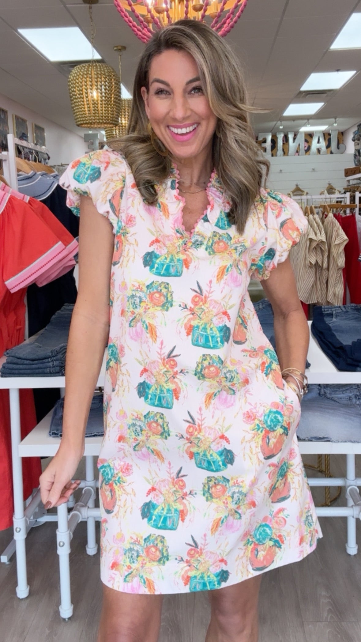 Uncle Frank Floral Bubble Sleeve Dress