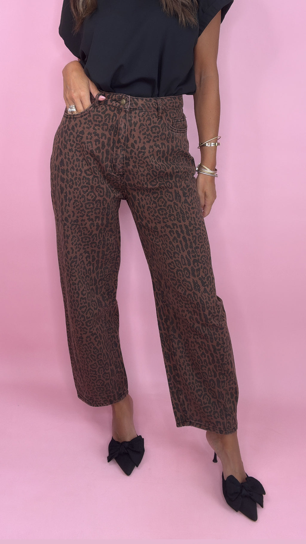 Rylee + Cru Leopard Barrell Denim
