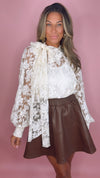 ASTR Cinthia Vintage Cream Floral Top