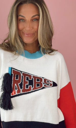 Queen of Sparkles Ole Miss Pennant Sweater