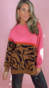 CROSBY Maxton Sweater in Pink Zebra