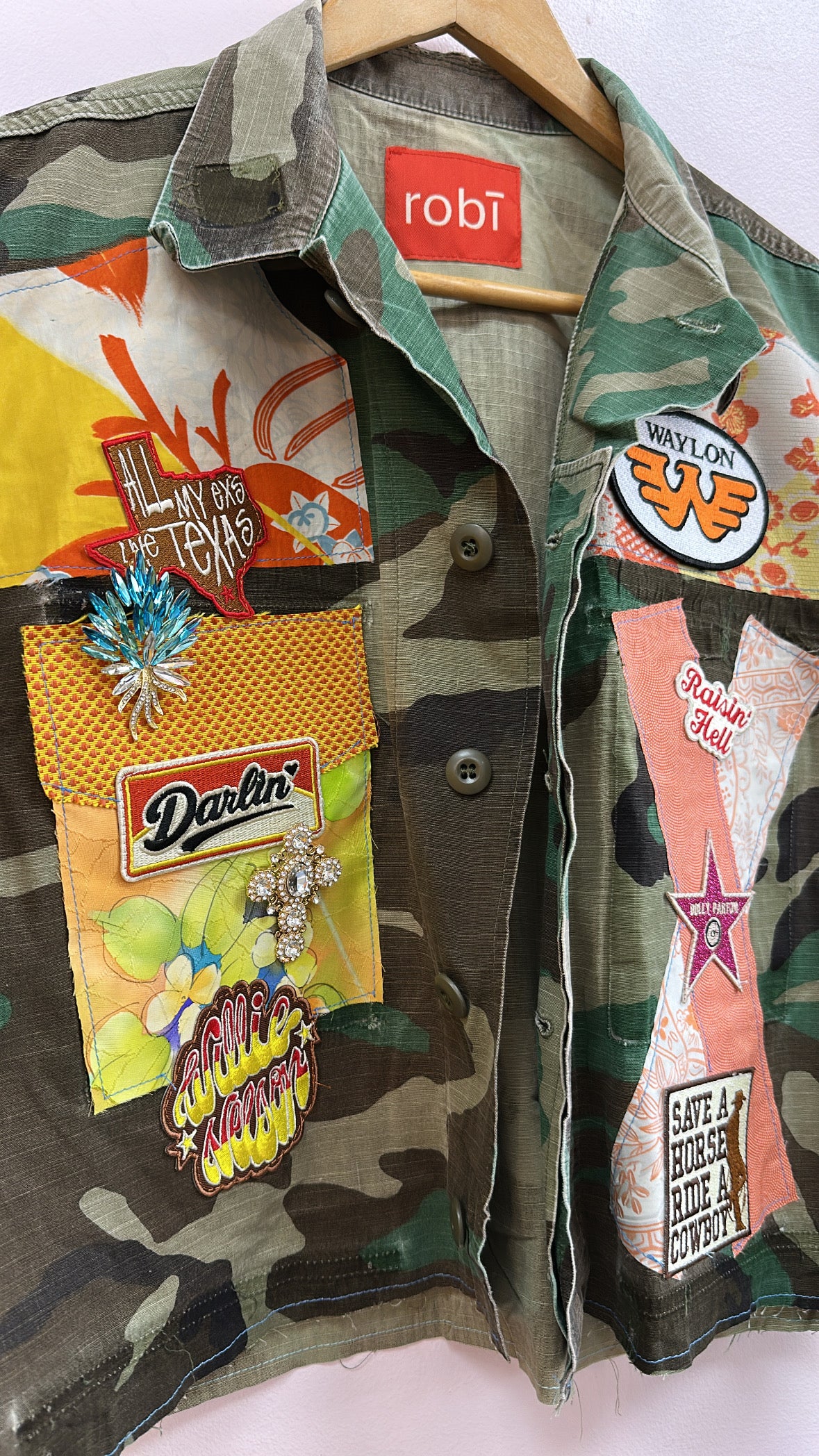 Vintage Country Inspired Camo Vest, Custom Made (Orange)