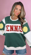 Queen of Sparkles Green Tennis Sweatshirt