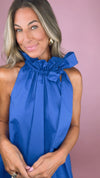 Bridget Blue Tie Neck Top (1 MEDIUM)