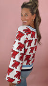 Queen of Sparkles Knit Mascot Rhinestone Cardigan