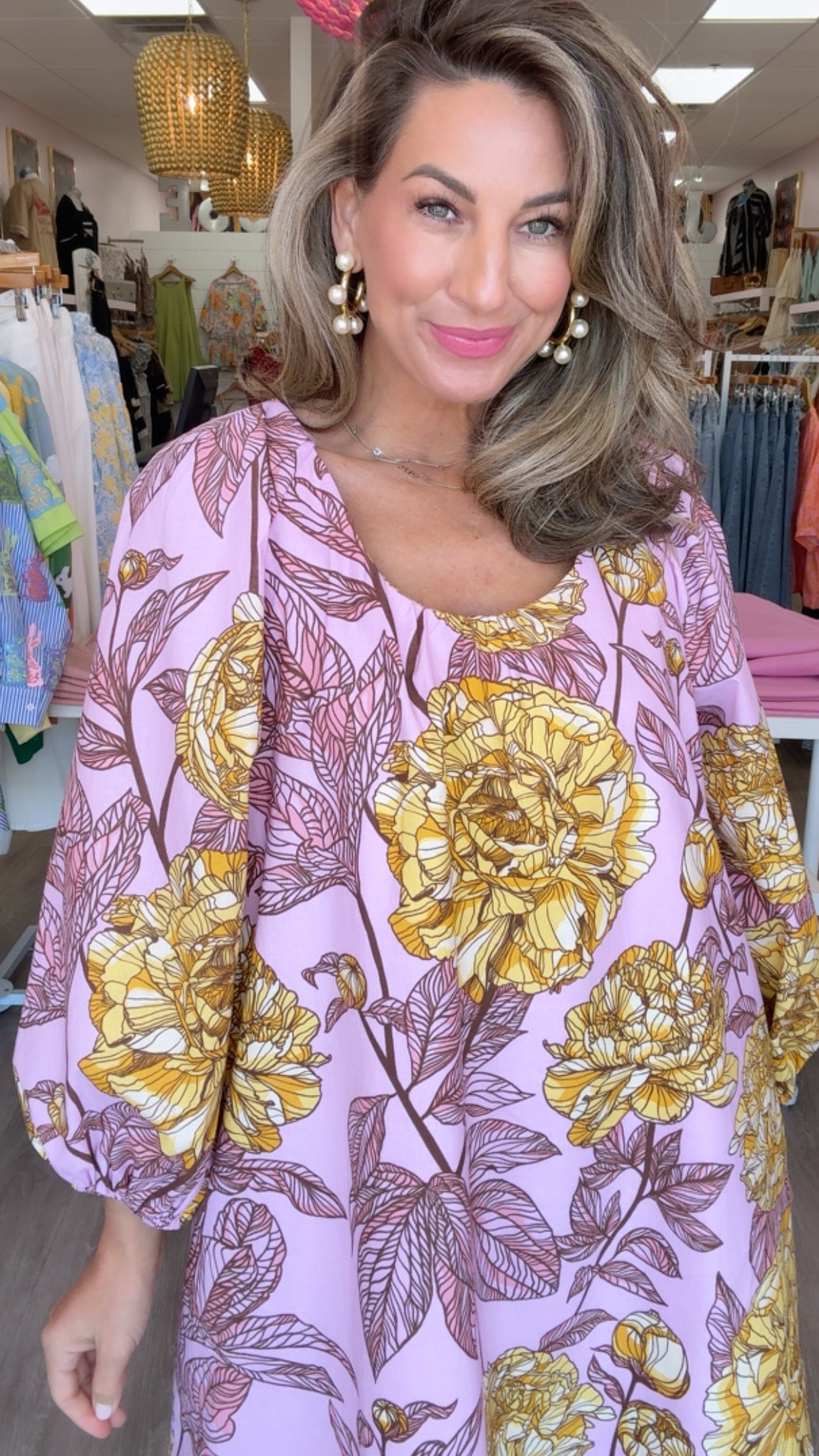 Ivy Jane| Pink Big Roses Dress