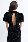 Karlie Black Sequin Open Back Dress