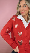 Ivy Jane Red Heart Felt Cardigan (SMALL)