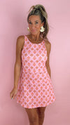 Karlie Pink Floral London VBack Scallop Kourt Dress