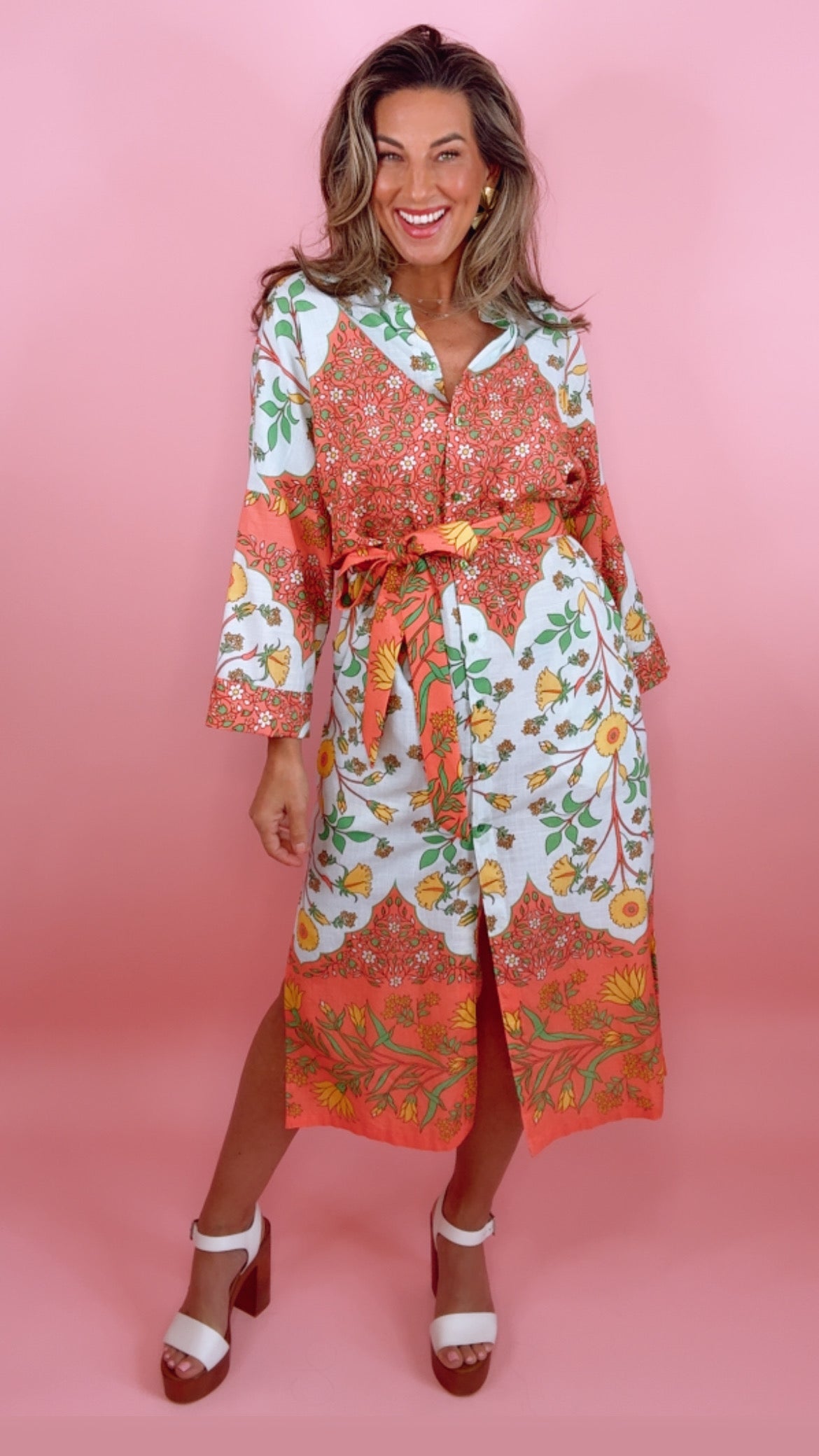 Ivy Jane | Multi Bordered Shirt Maxi Dress (1 XS)