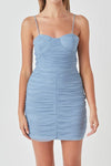 Blue Tulle Corset Mini Dress
