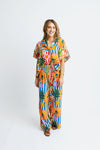 Karlie Tropical Island Fruit Smocked Waist Pants