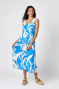 Crosby | Evie Dress in Blue Fern (1 MEDIUM)