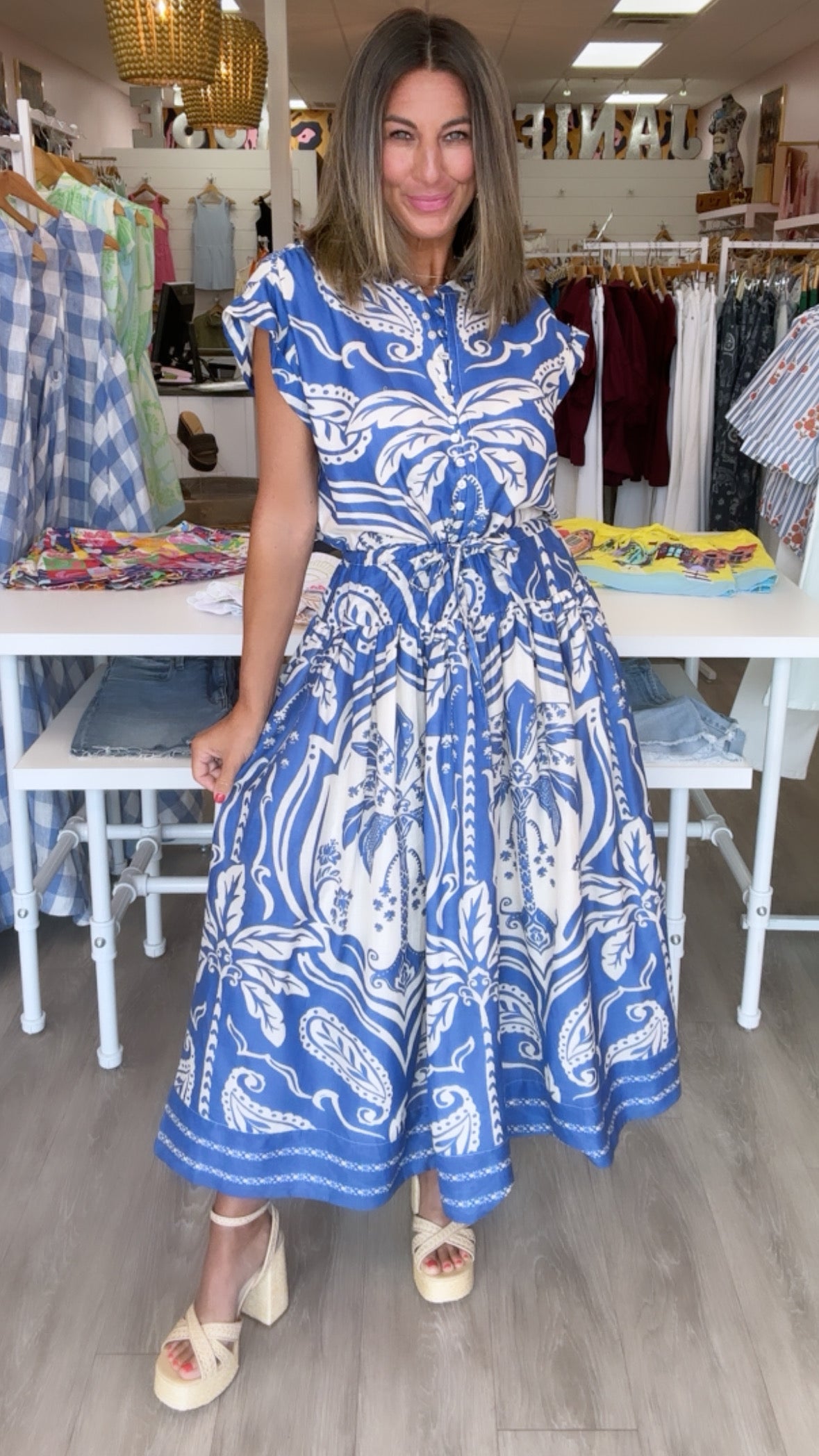 Ivy Jane | Blue Royal Palms Dress