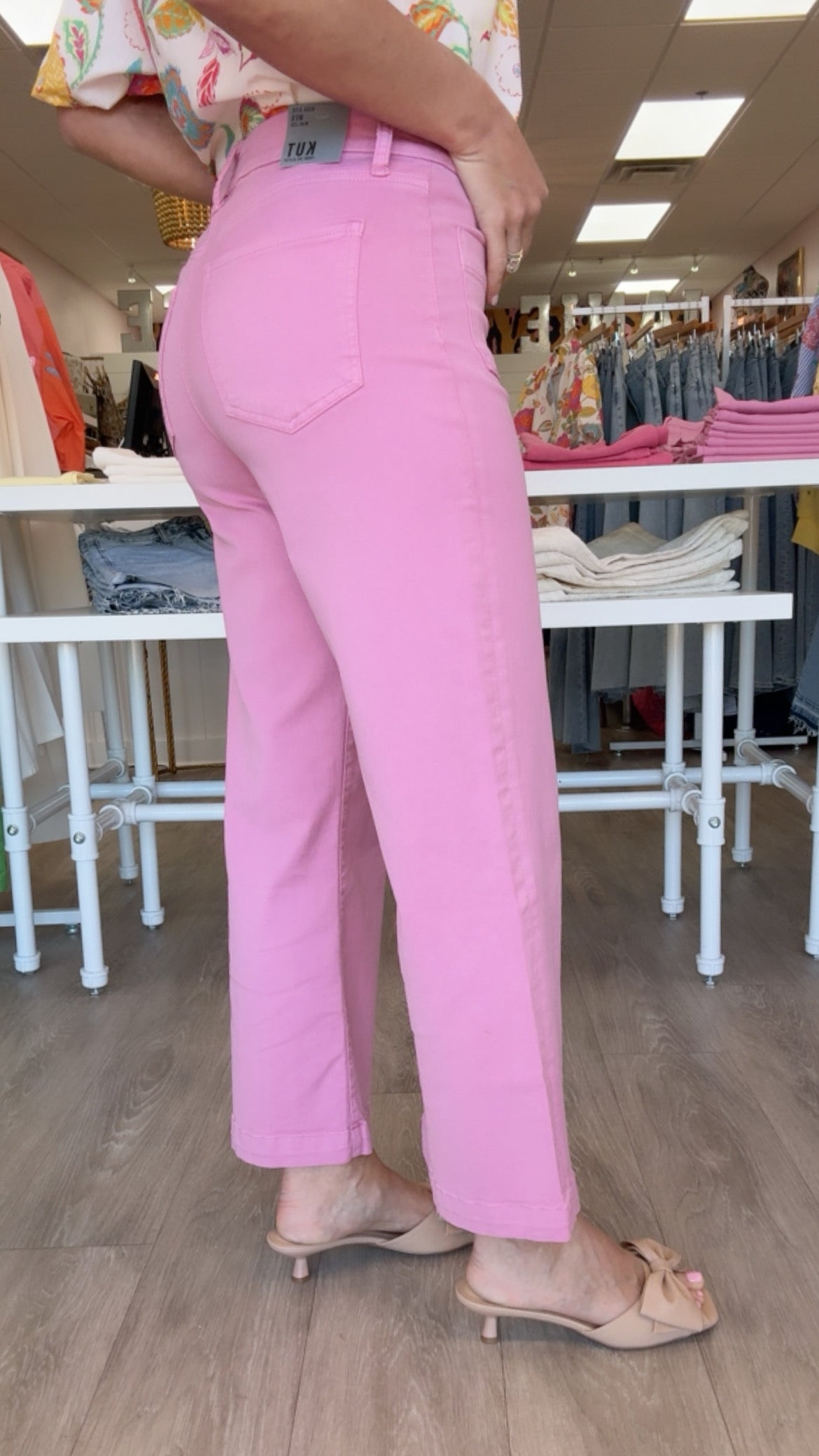 KUT | Cupcake Pink Meg High-Rise w/ Front Patch Pockets