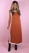 Clay Varsity Scuba Midi Dress