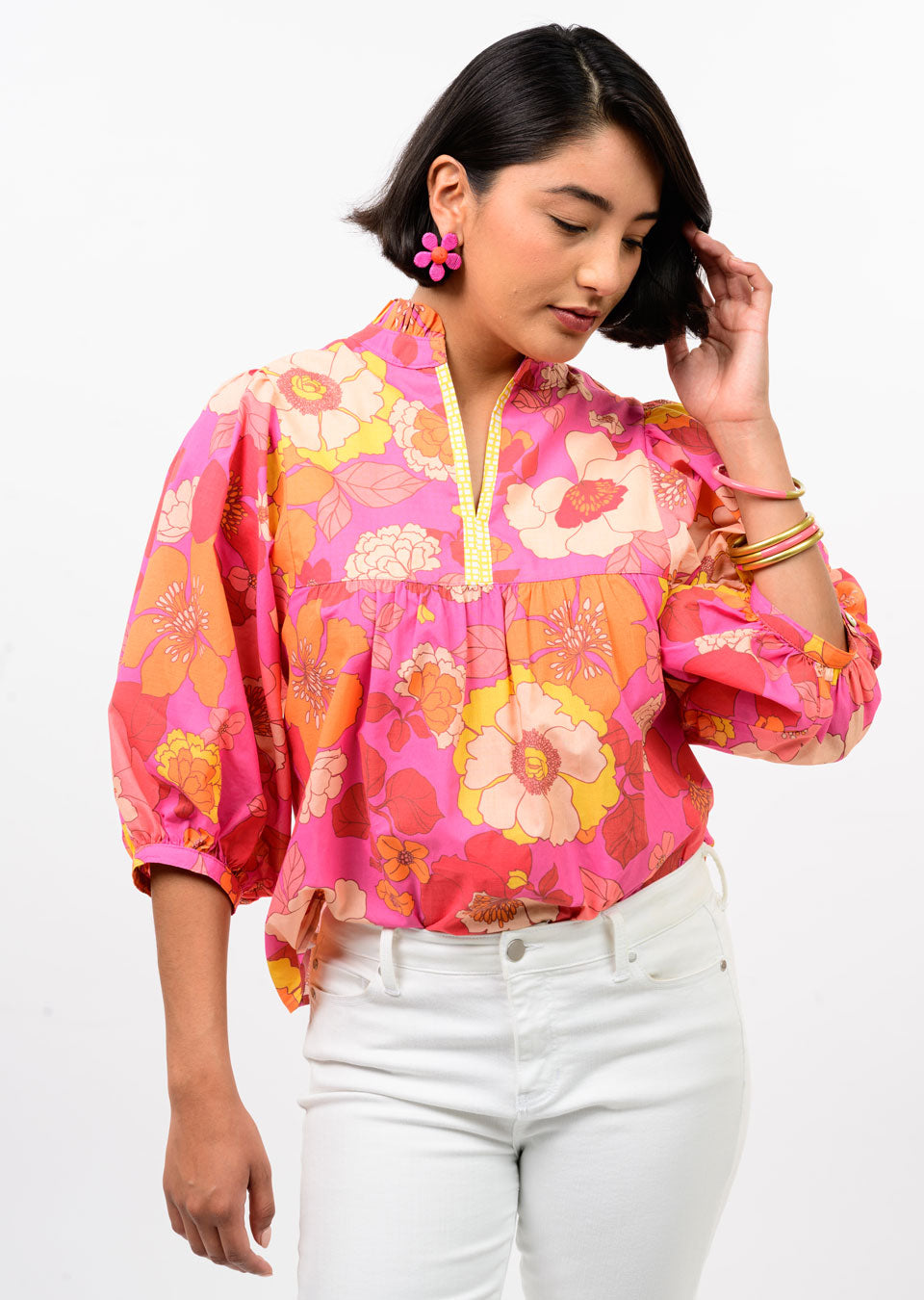 Ivy Jane | Hot Pink Full Bloom Top