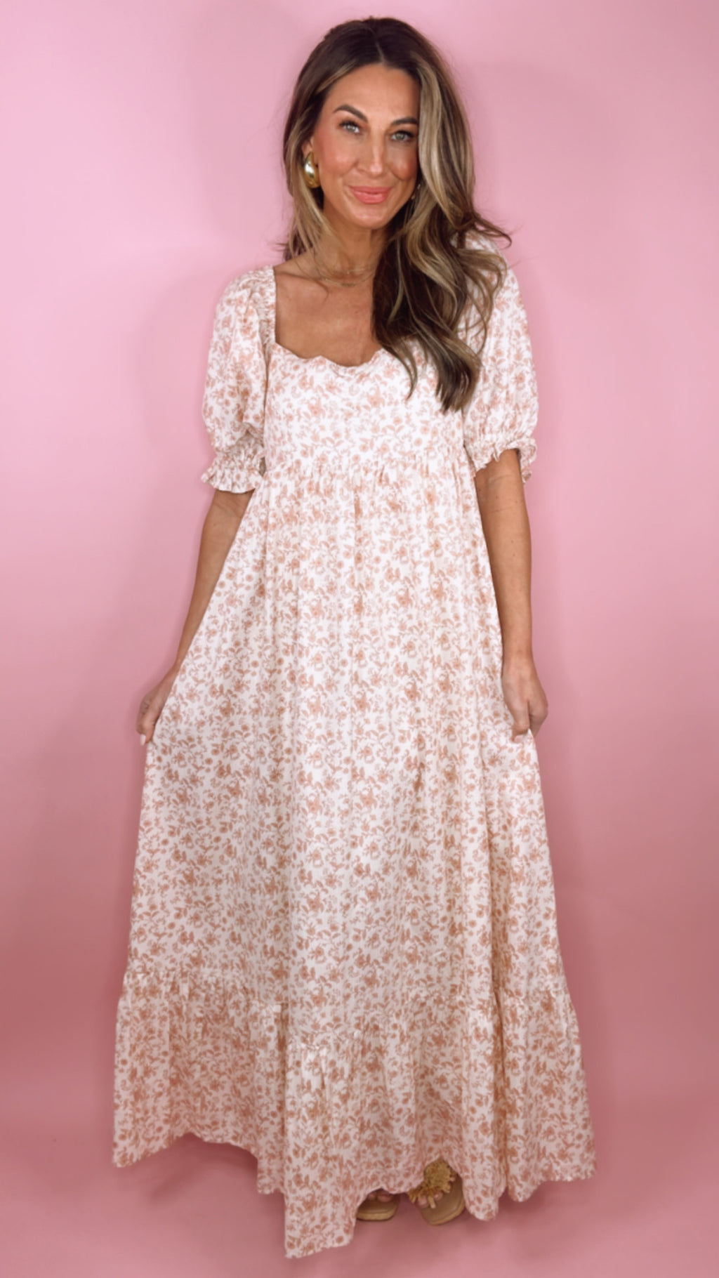 Nora Lee Chloe Dress in Pink Toile