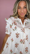 Karlie Digital Floral Embroidered Peter Pany Dress