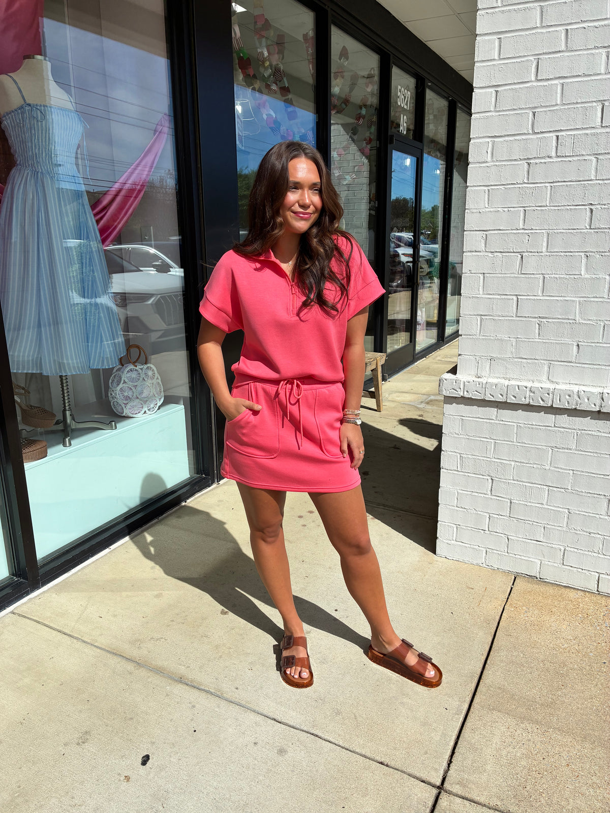 Liverpool | Half Zip Popover in Sunset Coral (1 XS)