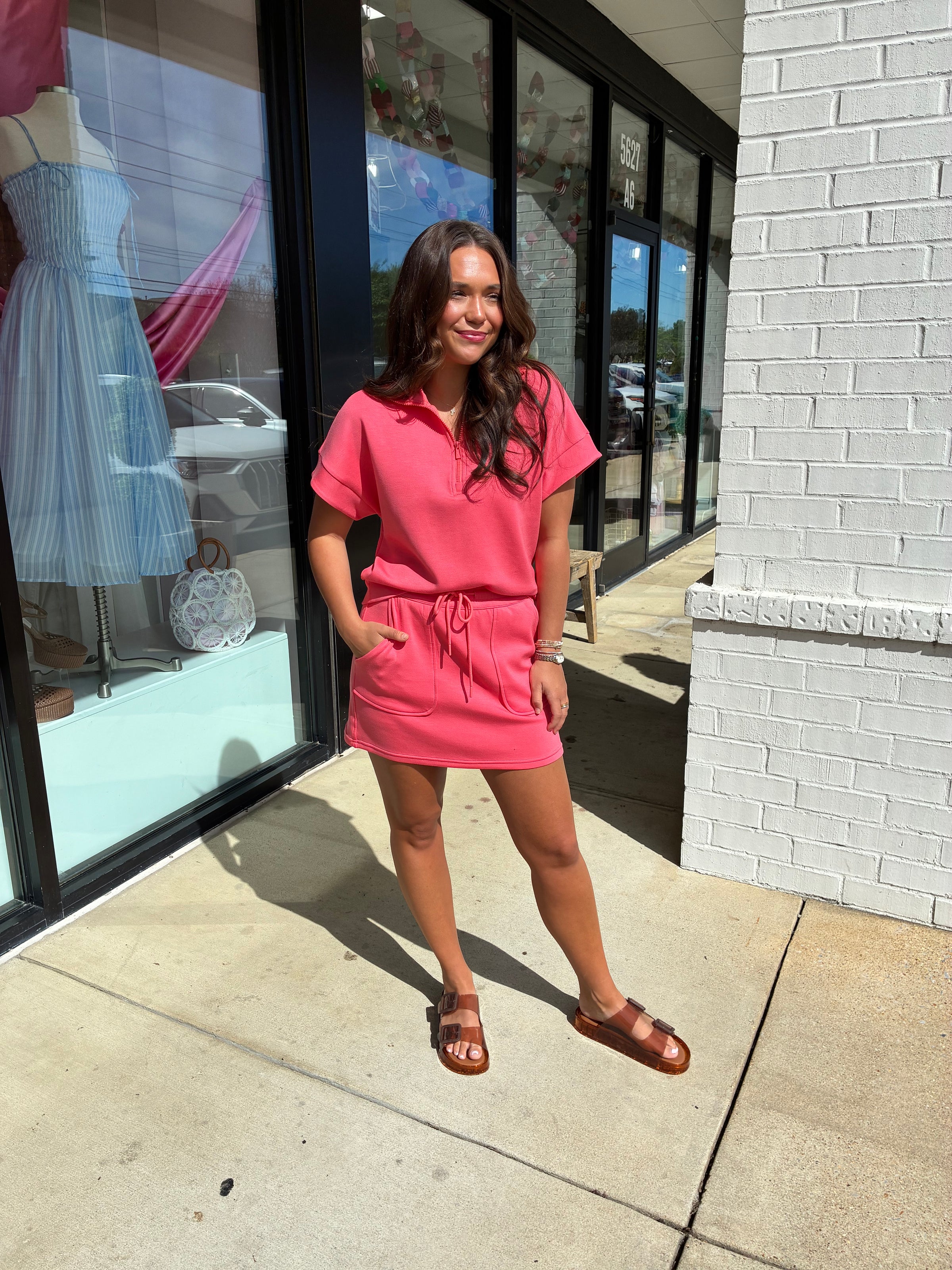 Liverpool | Half Zip Popover in Sunset Coral (1 XS)